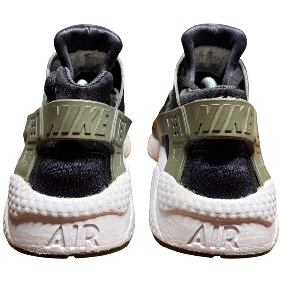 NIKE Air Huarache Run Women's 8.5 Black Army Green Sneaker Athletic Shoes - Picture 4 of 14